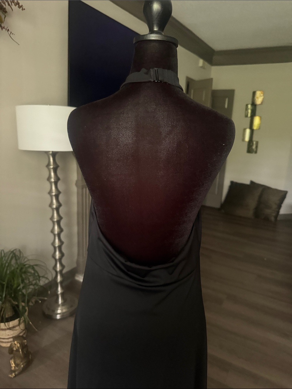 HALARA Black Maxi Dress with High Halter Neck - Picture 11 of 16